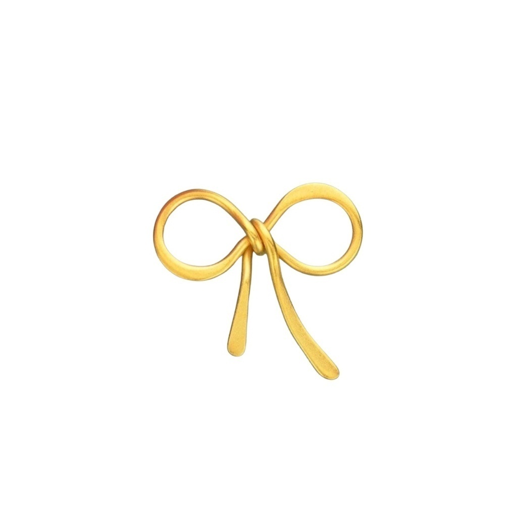 24K Gold Plated Sterling Silver Bow Charm – 16mm